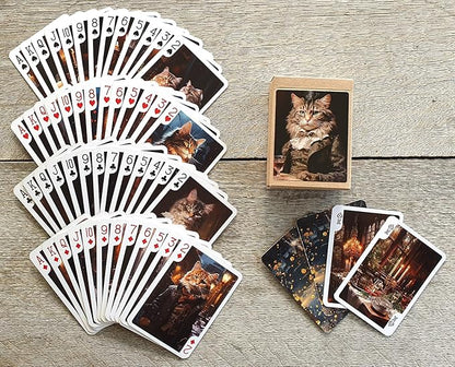Victorian Cats Playing Cards (Poker Deck 54 Cards All Different) Handsome Cats in Victorian Suits and Top Hats Cute Cats in Vintage Clothing Illustration