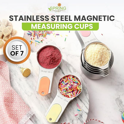 Spring Chef Magnetic Stainless Steel Measuring Cups, Kitchen Tools