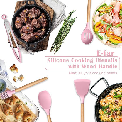 E-far Silicone Cooking Utensils Set, 10-Piece Kitchen Utensils Set
