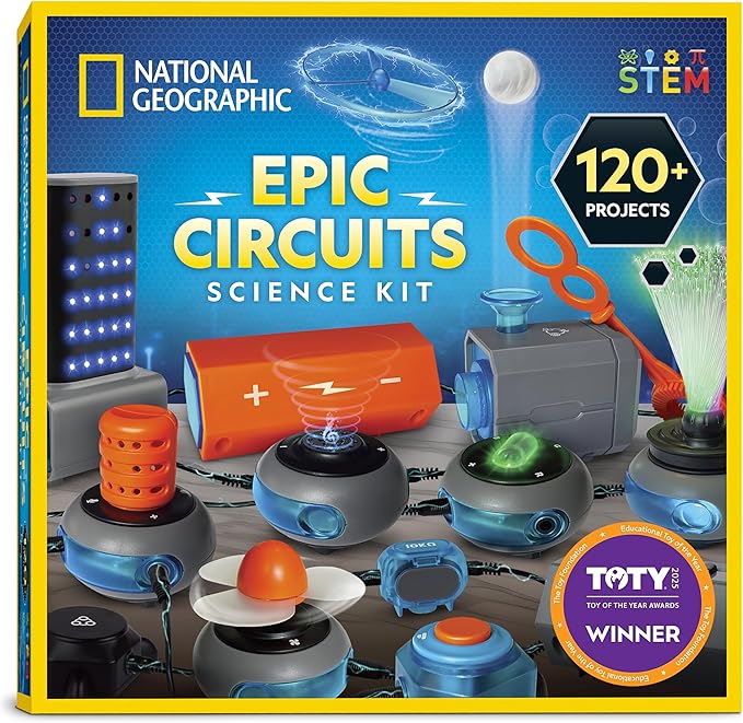 National Geographic Circuit Maker Kit - Electronics Kit for Kids with 120 Electrical Circuit Projects, Electric Circuit STEM Toy, Electronic Projects, Electrical Circuit Kit for Kids, Electricity Kit