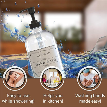 Sunrise Premium 16 OZ Thick Clear Glass Soap Dispenser