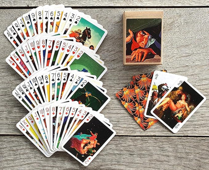 Mystery and Adventure Playing Cards (Poker Deck 54 Cards All Different) Vintage Hardboiled Detective Crime Action Comic Book Illustration Collection