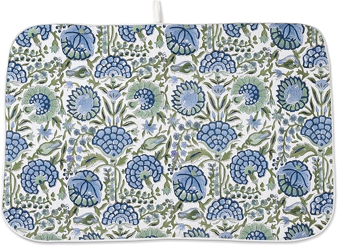 Floral Dish Drying Mat 18x24 Inches