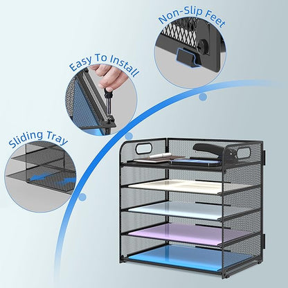 Supeasy 5 Trays Paper Organizer Letter Tray