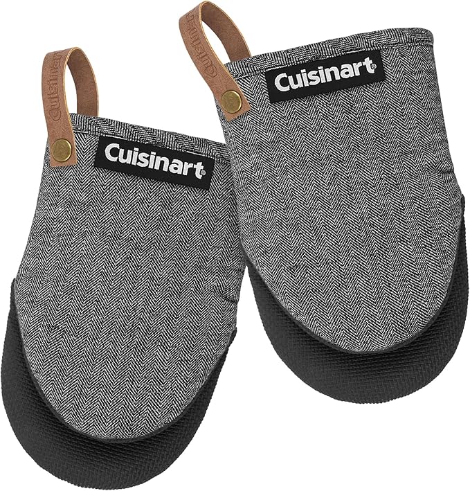 Cuisinart Heritage Mini Oven Mitts – 5.5” x 7” Heat-Resistant Kitchen Mitts