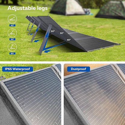 400w Portable Solar Panel - Foldable Solar Panel Charger for Power Station Camping RVs Off Grid