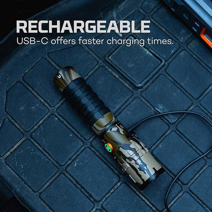 NEBO SLYDE King 2K Flashlight | 2000 Lumens, 7 Light Modes, Rechargeable COB Work Light & LED Flashlight, Magnetic Base, Waterproof, Great for Camping & Hunting, Includes USB-C Charging Cable