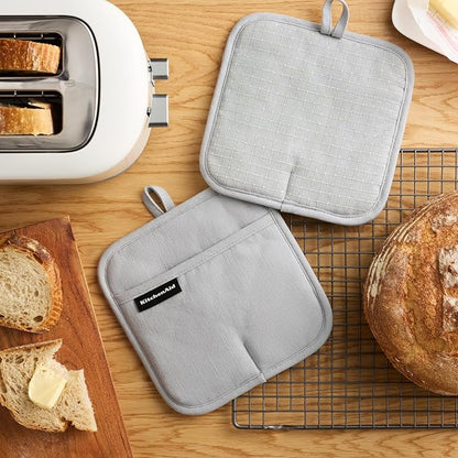 KITCHENAID Gourmet Series Gridlines Pot Holders 2-Pack Set, Heat Resistant up