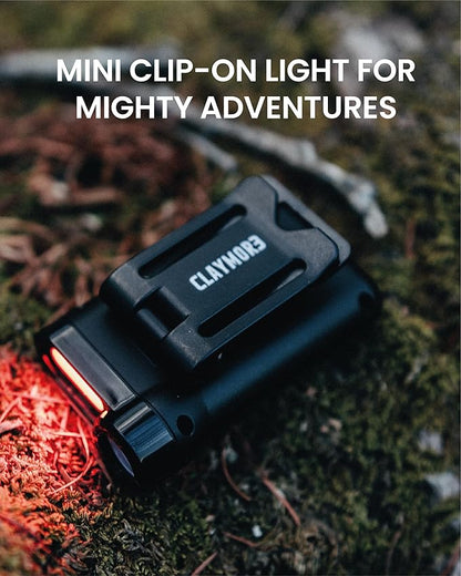 Claymore Capon 65A+ Black Ultra-Light Clip-On Cap Light ??USB-C Rechargeable 230LM LED Compact Headlamp | 3 Modes IP54 Water-Resistant Up to 19 Hrs Runtime for Camping, Running, Outdoor