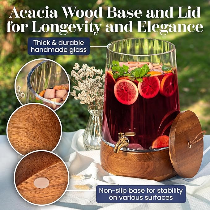 FOODLE Extra Large Glass Drink Dispenser