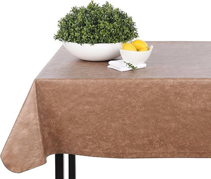 Yourtablecloth Heavy Duty Vinyl Rectangle or Square Tablecloth – 6 Gauge Heavy Duty Tablecloth – Flannel Backed – Wipeable Tablecloth with Vivid Colors & Many Sizes 60 x 120 White
