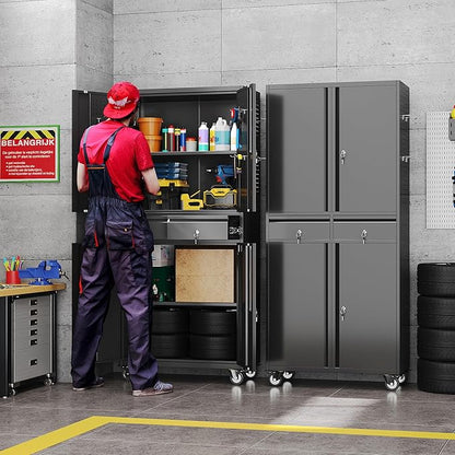 Garage Storage Cabinet with Wheels and Doors, Required Assembly