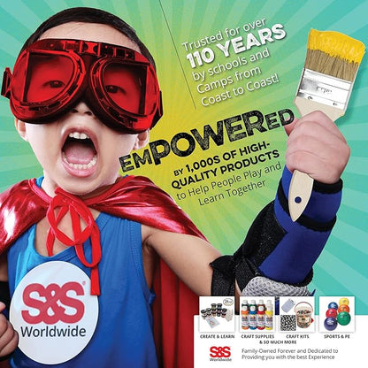 S&S Worldwide Color Splash! Liquid Watercolor Paint, 10 Vivid Colors, 8-oz Flip-Top Bottles, for All Watercolor Painting, Use to Tint Slime, Clay, Glue, Shaving Cream, Non-Toxic., Multicolor