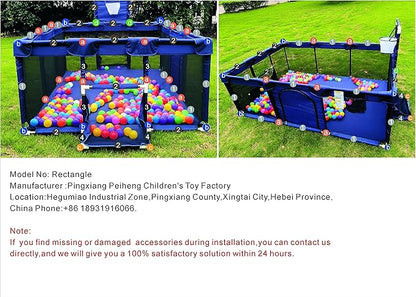 Gaorui Large Kids Baby Ball Pit - Portable Indoor Outdoor Baby Playpen Toddlers Children Safety Play Yard Fun Activities Popular Toys (Not Includes Balls) (Blue)