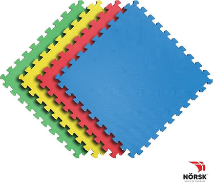 Norsk Reversible Kids Puzzle Play Mats 1/2" Thick EVA Interlocking Foam Tiles (Multicolor/Black 36 Tiles - 144 sq. Ft. 1/2" Thick)