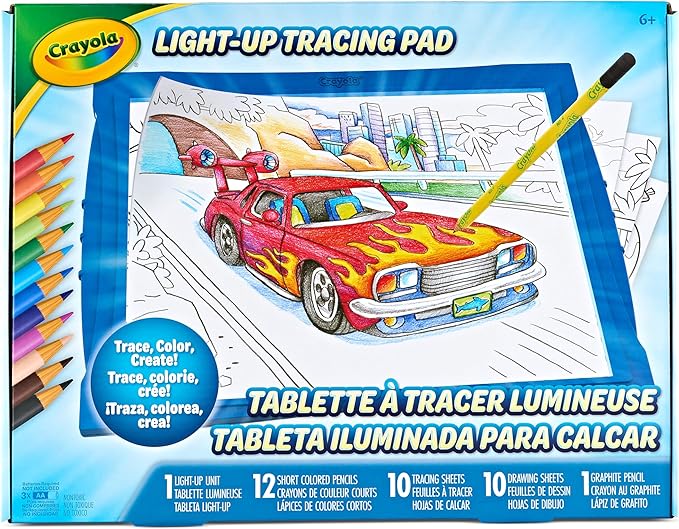 Crayola Light Up Tracing Pad - Blue, Drawing & Tracing Projector for Kids, Holiday & Christmas Gifts for Girls & Boys, Sketching Light Box Table, Toys for Kids, Ages 6+