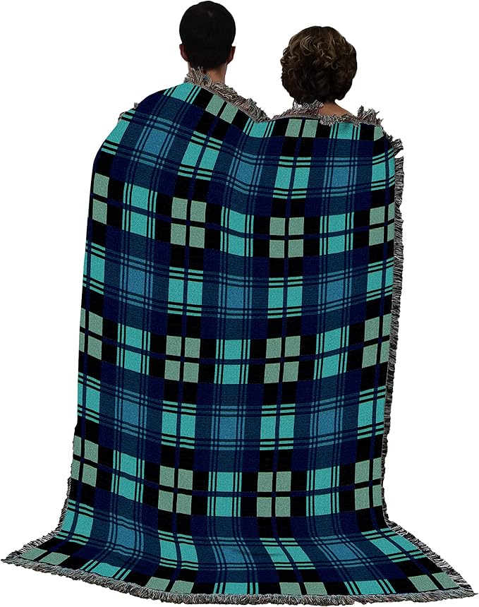 Pure Country Weavers Plaid Blanket Black Watch Tartan - Patterns Gift Tapestry Throw Woven from Cotton - Made in The USA (72x54)