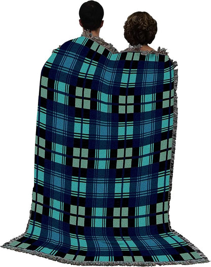 Pure Country Weavers Plaid Blanket Black Watch Tartan - Patterns Gift Tapestry Throw Woven from Cotton - Made in The USA (72x54)