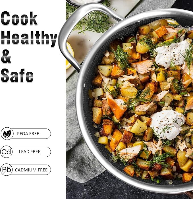 AuFranc™ Hybrid Nonstick 6 Quart Stainless Steel Stockpot