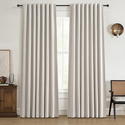 112 Inch Curtains 2 Panel Set Modern Decorative Dark Out Pleated Curtain