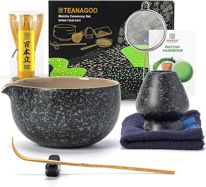 TEANAGOO Matcha Whisk Set Black, Matcha Kit
