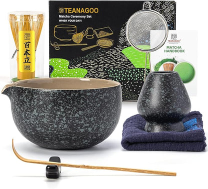 TEANAGOO Matcha Whisk Set Black, Matcha Kit