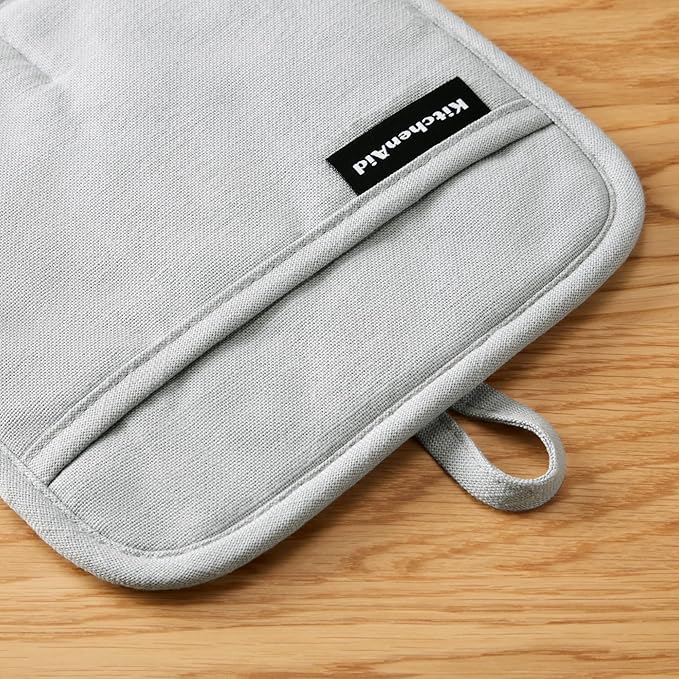 KITCHENAID Gourmet Series Gridlines Pot Holders 2-Pack Set, Heat Resistant up