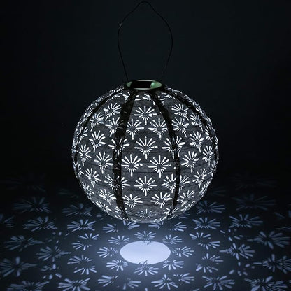 Allsop Soji Stella - Deco Globe - 12" Outdoor Solar Lantern -White