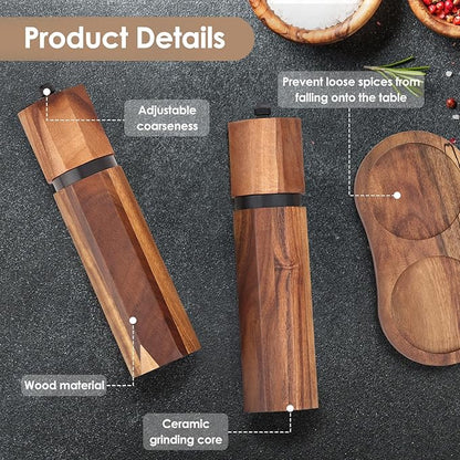 Wooden Salt and Pepper Grinder Set
