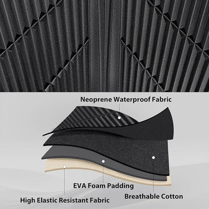 CAR PASS Waterproof Black Gray Car Seat Covers Front Seat Covers Neoprene Wetsuit,All-Weather Non-Slip Durable,Universal Fit for SUV Sedans Trucks Van Automotive,Airbag Compatible,3D Emboss Black Gray