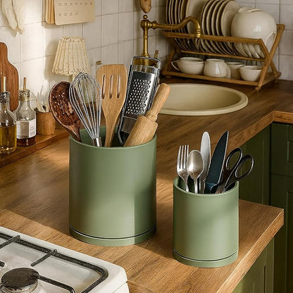 D'vine Dev 360° Rotating Utensil Holder Set – 7.2"+5" Kitchen Utensil Crocks