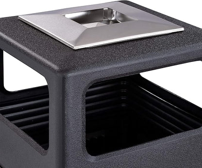 Safco Canmeleon Trash Can, 38 Gallons, Indoor and Outdoor Use, Durable & Weather-Resistant Commercial Garbage Can with Ashtray, Black