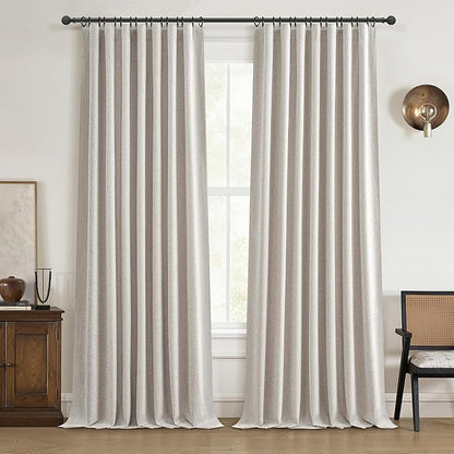 112 Inch Curtains 2 Panel Set Modern Decorative Dark Out Pleated Curtain