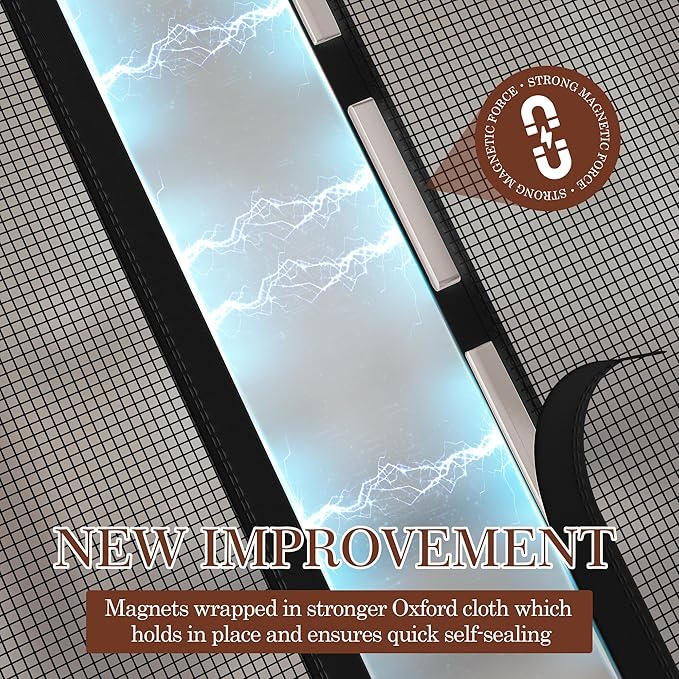 Yotache Hanging Magnetic Screen Door Fits Door Size 60 x 78, Screen Size 62" x