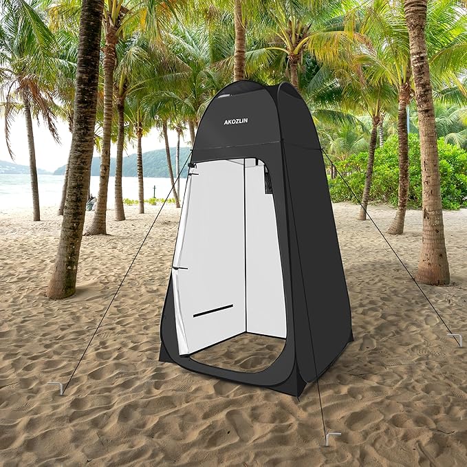 AKOZLIN Portable Pop Up Shower Tent Instant Privacy Dressing Changing Tent Outdoor Shower Room Camp Toilet Tent