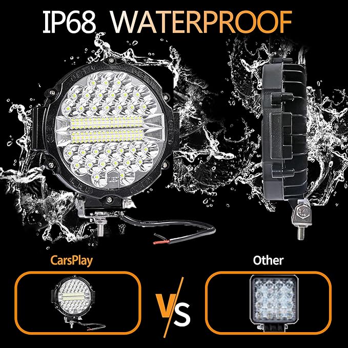 LED Off Road Lights pods 7 Inch 15000Lumen Bumper Round LED Light Bar 201W 12V 24V 6500K Tractor Driving Fog Flood Spot Beam Work Lighting for Pickup SUV ATV UTV Truck 2Pack