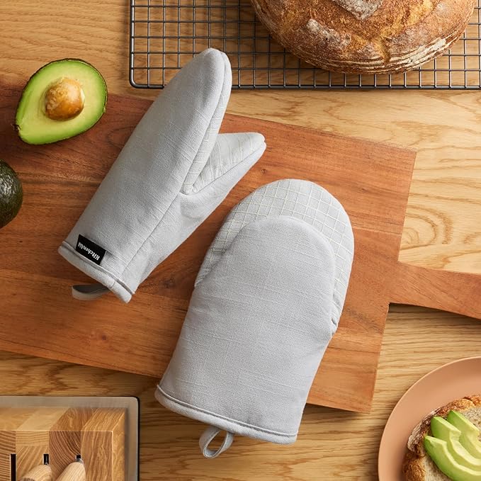 KITCHENAID Gourmet Series Gridlines Mini Oven Mitts 2-Pack Set, Heat Resistant