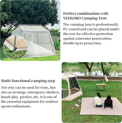 Tent Footprint, 210D Oxford Cloth Camping Tent Tarp, PU 3000 Waterproof Ground Sheet Mat for Tent, Backpacking, Hiking, Beach