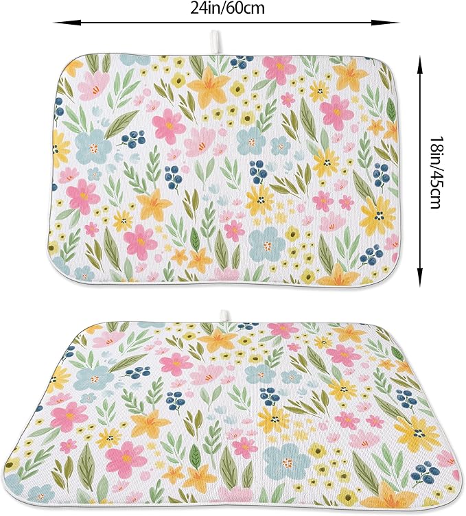 Spring Dish Drying Mat 18x24 Inches