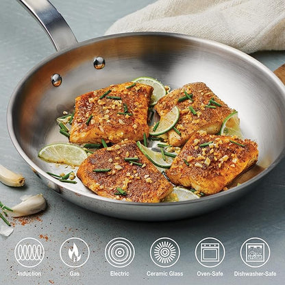Tramontina Tempo Tri-Ply Base Stainless Steel 10-Inch Frying Pan,