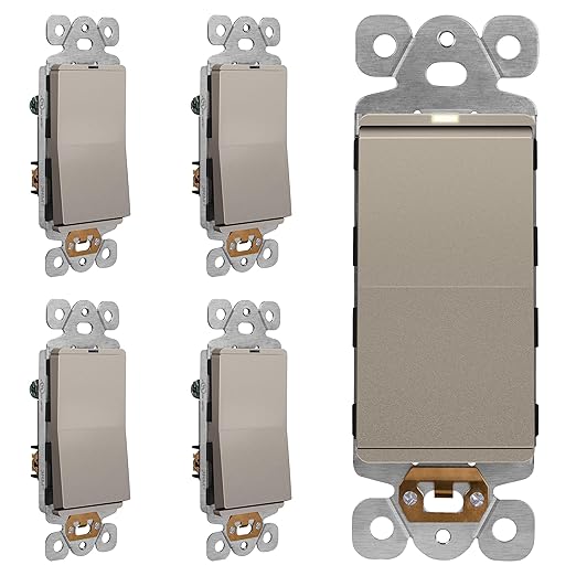 LIDER Minimalist Design Matte Finish Lighted Decorator Switch, Frameless Paddle