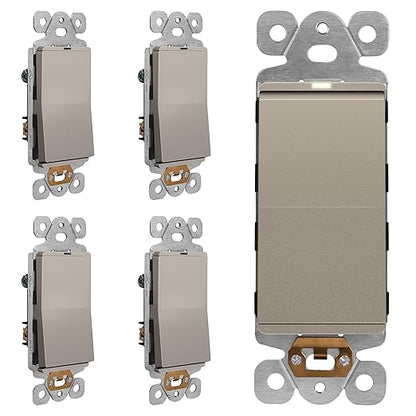 LIDER Minimalist Design Matte Finish Lighted Decorator Switch, Frameless Paddle