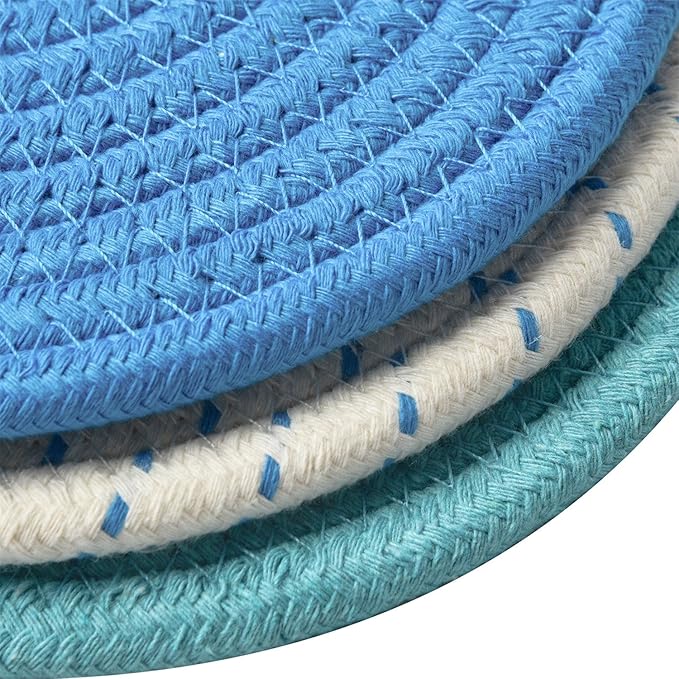 Kitchen Pot Holders Set Trivets Set 100% Pure Cotton Thread Weave Hot Pot