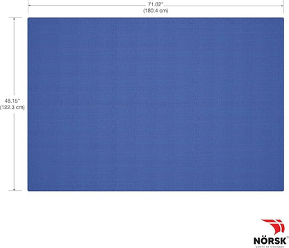 Norsk Duräflex Lite Puzzle Mats Interlocking EVA Foam Floor Tiles Solid Color, 60 Tiles - 240 Sq. Ft., 1/2" Thick, Blue