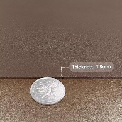 Leather Table Cover,1.8mm Thick,42x72 Inch Table Protector,Table Protector for Dining Room Table,Dining Room Table Protector Pad.(Mud Color+Champagne Gold,42x72)
