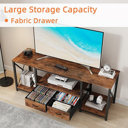 GYIIYUO TV Stand with Fabric Drawer