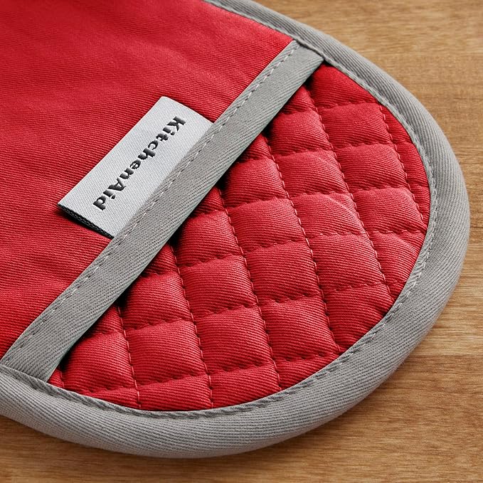 KitchenAid Asteroid Pot Holder 2-Pack Set, Fire Red