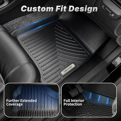 OEDRO Floor Mats for 2024-2013 Toyota 4Runner 7 Seater, Custom Fit TPE All-Weather 4Runner Car Mats Includes 1st, 2nd Row & 3rd Row Floor Liners, Black