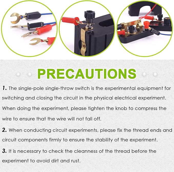 Keadic 20Pcs Physics Electronic Science Experiment Kit Includes Single Pole Single Throw Switches, Circuit Wire, D Battery Holder, DIY Practice Circuit Experiment Parallel Series Circuit for School