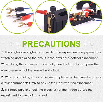 Keadic 20Pcs Physics Electronic Science Experiment Kit Includes Single Pole Single Throw Switches, Circuit Wire, D Battery Holder, DIY Practice Circuit Experiment Parallel Series Circuit for School